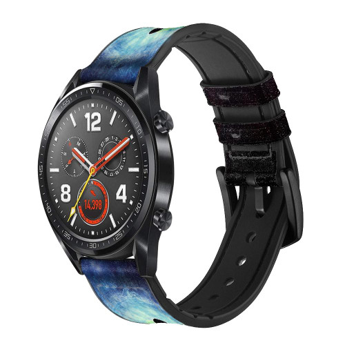 CA0361 Yoga Nature Universe Silicone & Leather Smart Watch Band Strap For Wristwatch Smartwatch