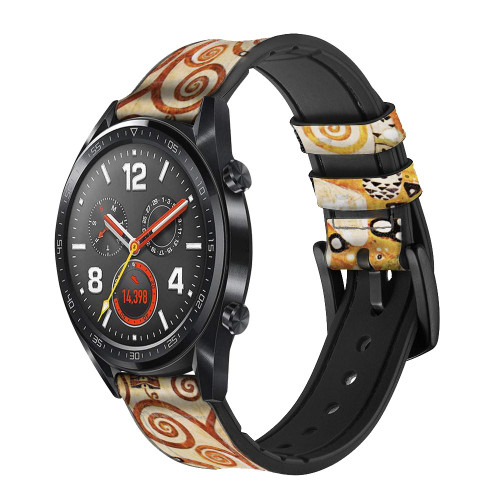 CA0420 The Tree of Life Gustav Klimt Silicone & Leather Smart Watch Band Strap For Wristwatch Smartwatch