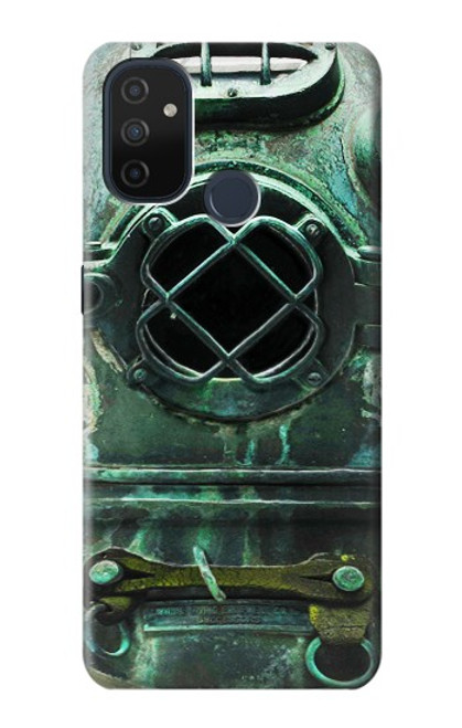 W2632 Antique Vintage Deep Sea Diver Helmet Hard Case and Leather Flip Case For OnePlus Nord N100