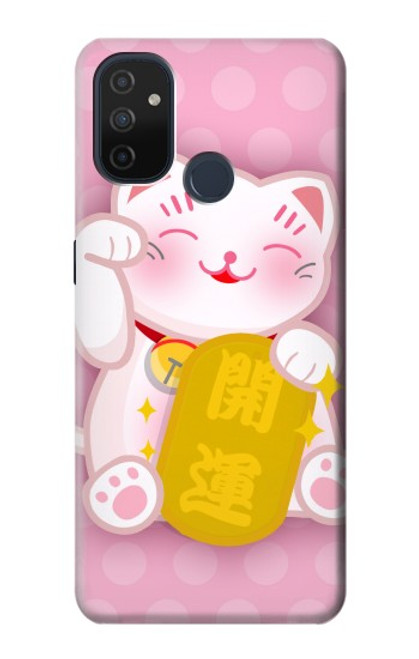 W3025 Pink Maneki Neko Lucky Cat Hard Case and Leather Flip Case For OnePlus Nord N100