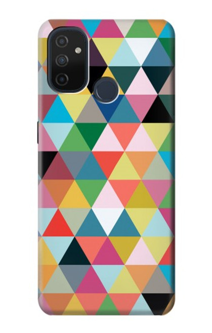 W3049 Triangles Vibrant Colors Hard Case and Leather Flip Case For OnePlus Nord N100