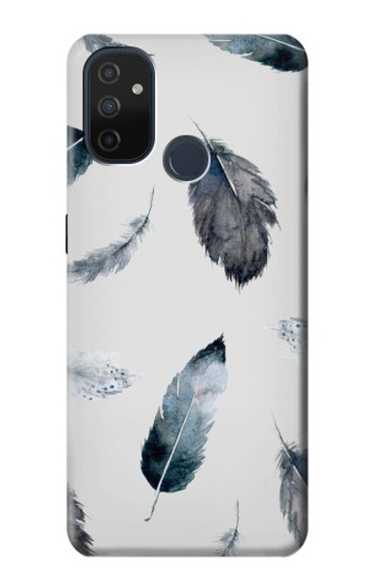 W3085 Feather Paint Pattern Hard Case and Leather Flip Case For OnePlus Nord N100