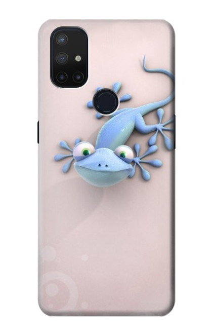 W1631 Funny Gecko Lizard Hard Case and Leather Flip Case For OnePlus Nord N10 5G