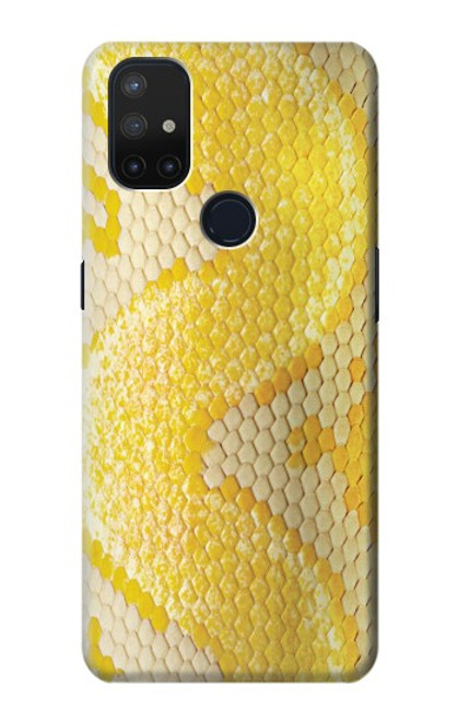 W2713 Yellow Snake Skin Graphic Printed Hard Case and Leather Flip Case For OnePlus Nord N10 5G