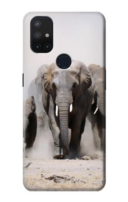 W3142 African Elephant Hard Case and Leather Flip Case For OnePlus Nord N10 5G