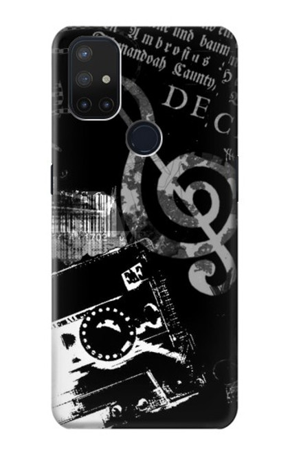 W3197 Music Cassette Note Hard Case and Leather Flip Case For OnePlus Nord N10 5G