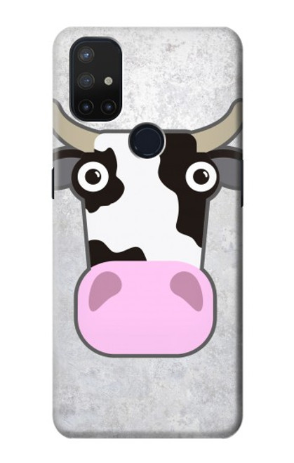 W3257 Cow Cartoon Hard Case and Leather Flip Case For OnePlus Nord N10 5G