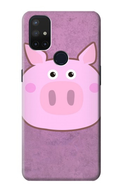 W3269 Pig Cartoon Hard Case and Leather Flip Case For OnePlus Nord N10 5G