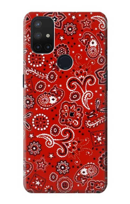 W3354 Red Classic Bandana Hard Case and Leather Flip Case For OnePlus Nord N10 5G