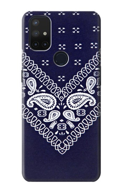 W3357 Navy Blue Bandana Pattern Hard Case and Leather Flip Case For OnePlus Nord N10 5G