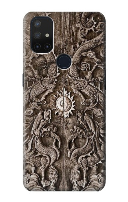 W3395 Dragon Door Hard Case and Leather Flip Case For OnePlus Nord N10 5G