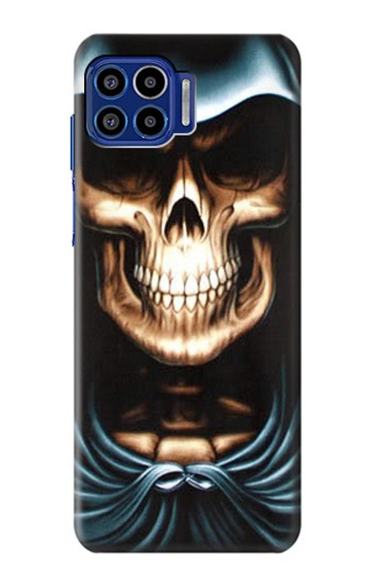 W0225 Skull Grim Reaper Hard Case and Leather Flip Case For Motorola One 5G