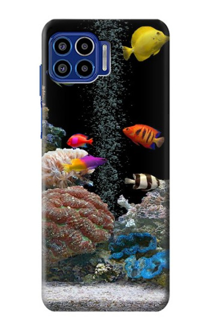 W0226 Aquarium Hard Case and Leather Flip Case For Motorola One 5G