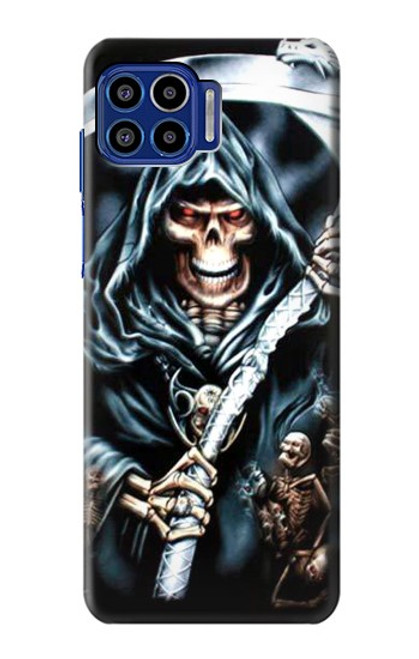 W0295 Grim Reaper Hard Case and Leather Flip Case For Motorola One 5G