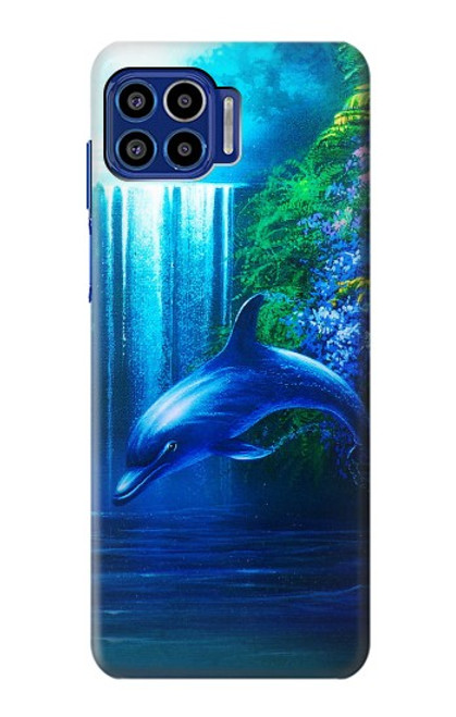 W0385 Dolphin Hard Case and Leather Flip Case For Motorola One 5G