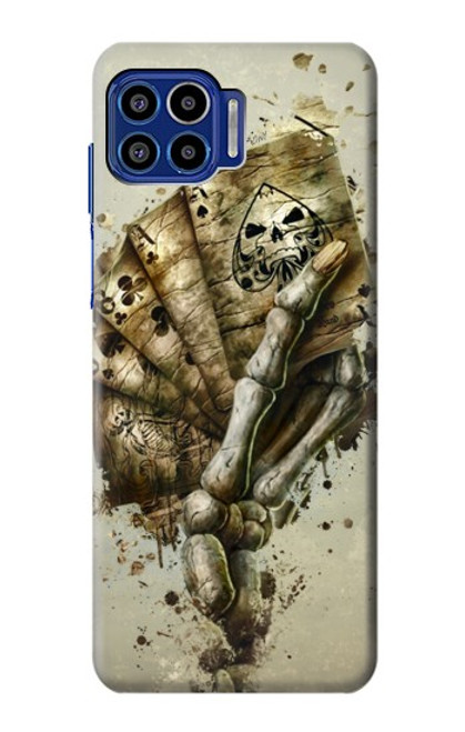 W0550 Skull Card Poker Hard Case and Leather Flip Case For Motorola One 5G