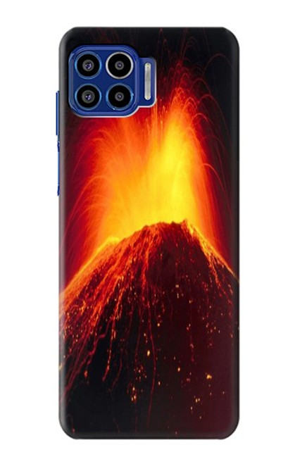 W0745 Volcano Lava Hard Case and Leather Flip Case For Motorola One 5G