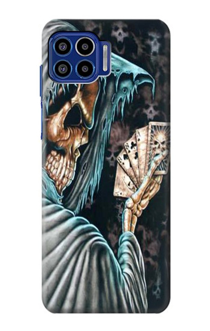 W0748 Grim Reaper Death Poker Hard Case and Leather Flip Case For Motorola One 5G