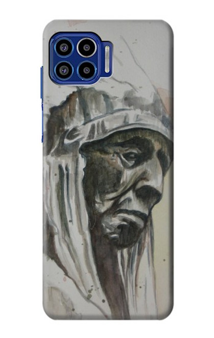 W0792 Indian Chief Hard Case and Leather Flip Case For Motorola One 5G