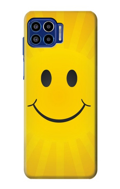 W1146 Yellow Sun Smile Hard Case and Leather Flip Case For Motorola One 5G