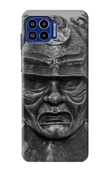 W1827 Japan Samurai Helmet Hard Case and Leather Flip Case For Motorola One 5G