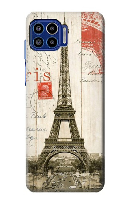 W2108 Eiffel Tower Paris Postcard Hard Case and Leather Flip Case For Motorola One 5G