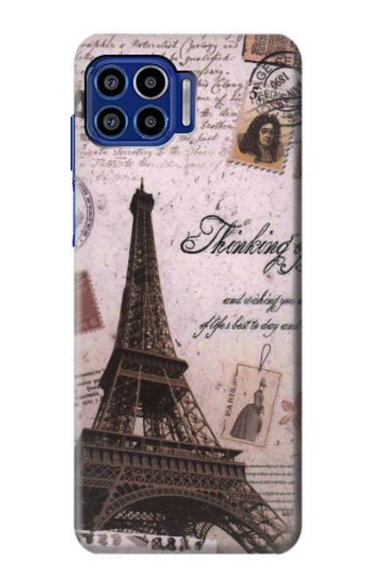 W2211 Paris Postcard Eiffel Tower Hard Case and Leather Flip Case For Motorola One 5G