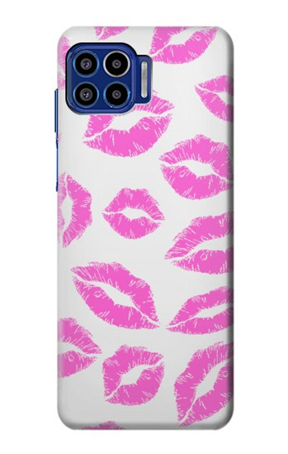 W2214 Pink Lips Kisses Hard Case and Leather Flip Case For Motorola One 5G