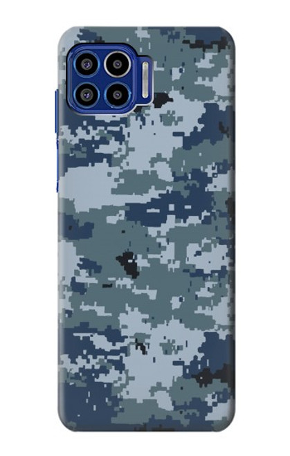 W2346 Navy Camo Camouflage Graphic Hard Case and Leather Flip Case For Motorola One 5G