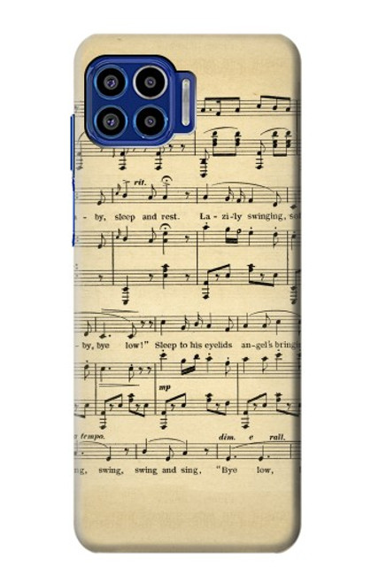 W2504 Vintage Music Sheet Hard Case and Leather Flip Case For Motorola One 5G