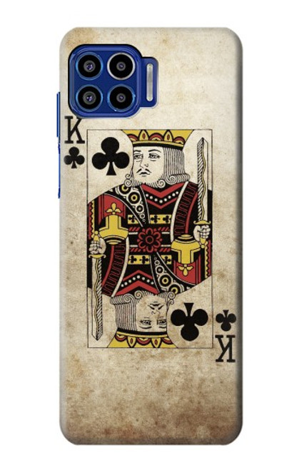 W2528 Poker King Card Hard Case and Leather Flip Case For Motorola One 5G