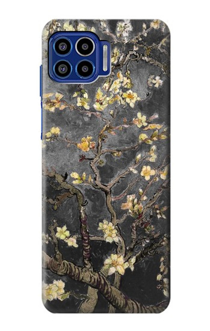 W2664 Black Blossoming Almond Tree Van Gogh Hard Case and Leather Flip Case For Motorola One 5G