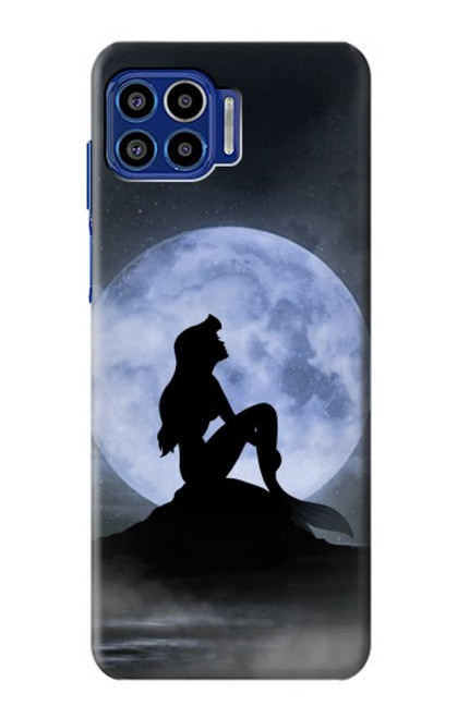 W2668 Mermaid Silhouette Moon Night Hard Case and Leather Flip Case For Motorola One 5G