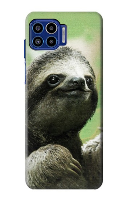 W2708 Smiling Sloth Hard Case and Leather Flip Case For Motorola One 5G