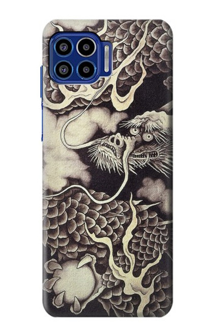 W2719 Japan Painting Dragon Hard Case and Leather Flip Case For Motorola One 5G