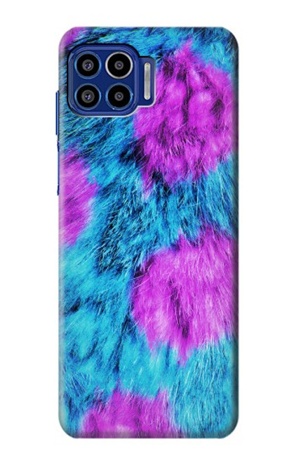 W2757 Monster Fur Skin Pattern Graphic Hard Case and Leather Flip Case For Motorola One 5G