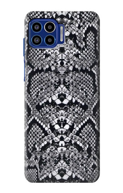 W2855 White Rattle Snake Skin Graphic Printed Hard Case and Leather Flip Case For Motorola One 5G