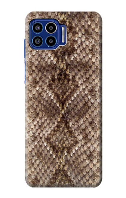 W2875 Rattle Snake Skin Graphic Printed Hard Case and Leather Flip Case For Motorola One 5G