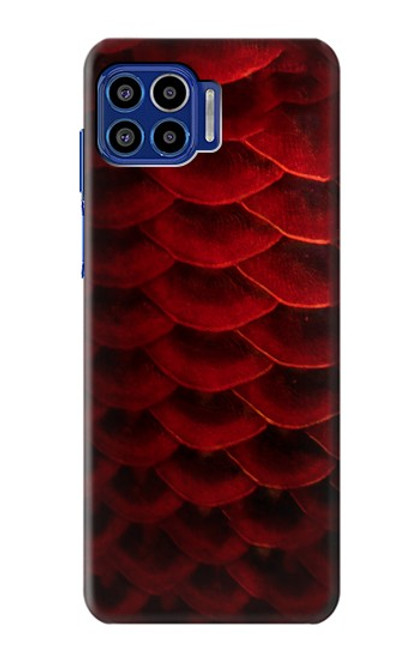 W2879 Red Arowana Fish Scale Hard Case and Leather Flip Case For Motorola One 5G