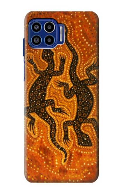 W2901 Lizard Aboriginal Art Hard Case and Leather Flip Case For Motorola One 5G