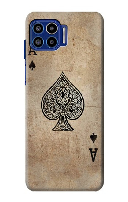 W2928 Vintage Spades Ace Card Hard Case and Leather Flip Case For Motorola One 5G