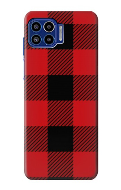 W2931 Red Buffalo Check Pattern Hard Case and Leather Flip Case For Motorola One 5G