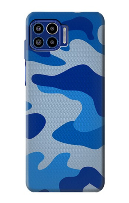 W2958 Army Blue Camo Camouflage Hard Case and Leather Flip Case For Motorola One 5G