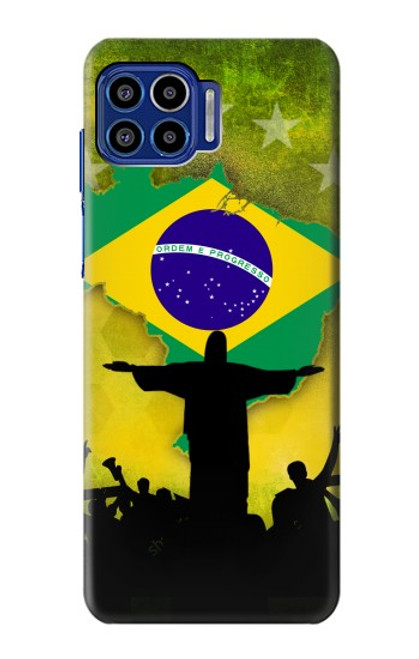 W2981 Brazil Football Soccer Hard Case and Leather Flip Case For Motorola One 5G