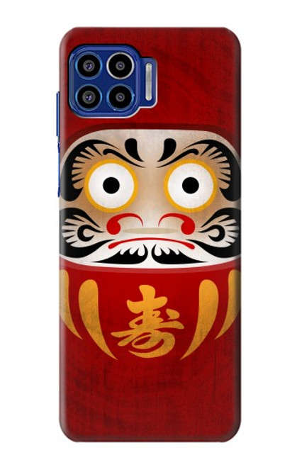 W3023 Japan Good Luck Daruma Doll Hard Case and Leather Flip Case For Motorola One 5G