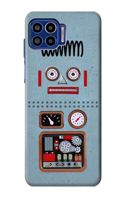 W3040 Retro Robot Toy Hard Case and Leather Flip Case For Motorola One 5G