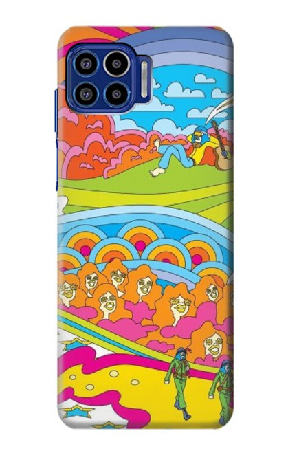 W3407 Hippie Art Hard Case and Leather Flip Case For Motorola One 5G