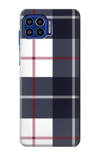 W3452 Plaid Fabric Pattern Hard Case and Leather Flip Case For Motorola One 5G