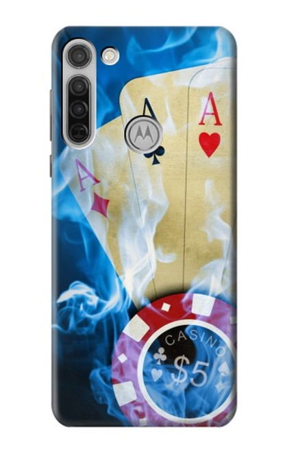 W0348 Casino Hard Case and Leather Flip Case For Motorola Moto G8