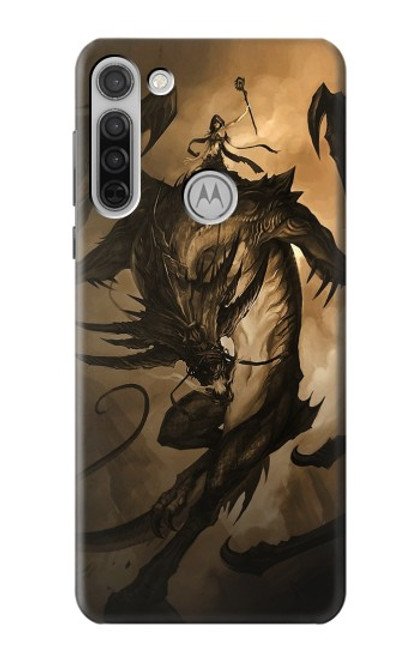 W0388 Dragon Rider Hard Case and Leather Flip Case For Motorola Moto G8